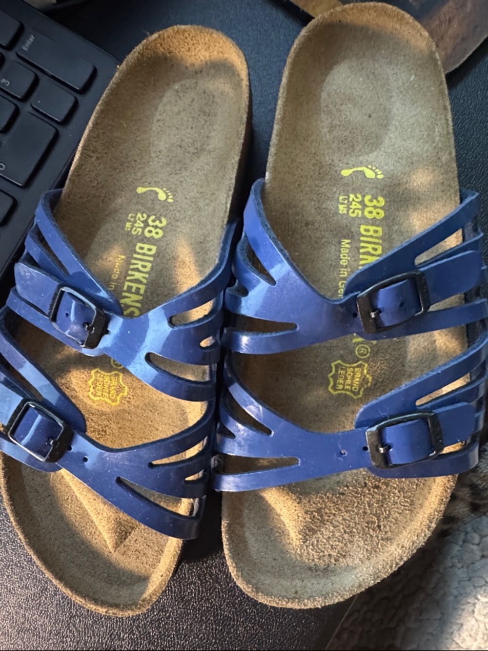Birkenstock Navy Blue Strappy Buckle Sandals
